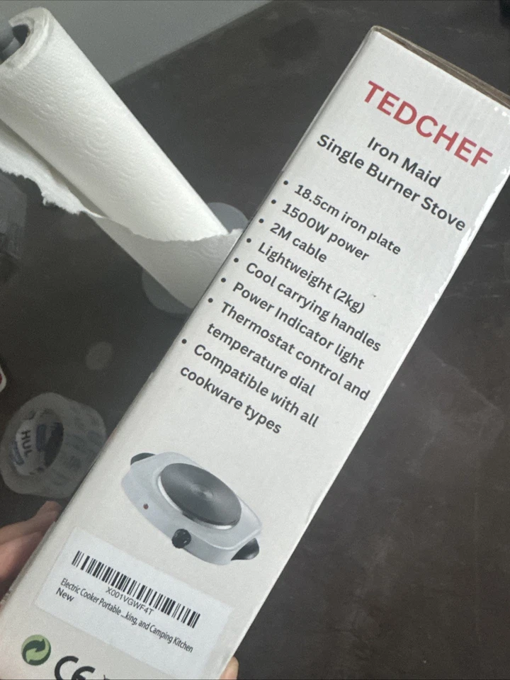 Electric Cooker Kitchen Travel Stove Single Burner Hot Plate Iron Cast Caravan - Image 3 of 4