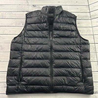 Eddie Bauer Full Zip Down Vest Men's XL Black