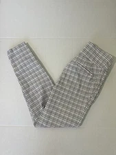 Soho Apparel ltd Women’s White and Black Plaid Dress Pants Small Button Accents