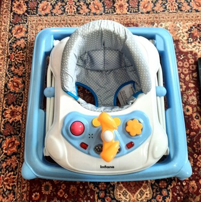 Foldable Baby Walker. 3 in 1 Toddler Walker Leaning Seated Walk Behind with Musi