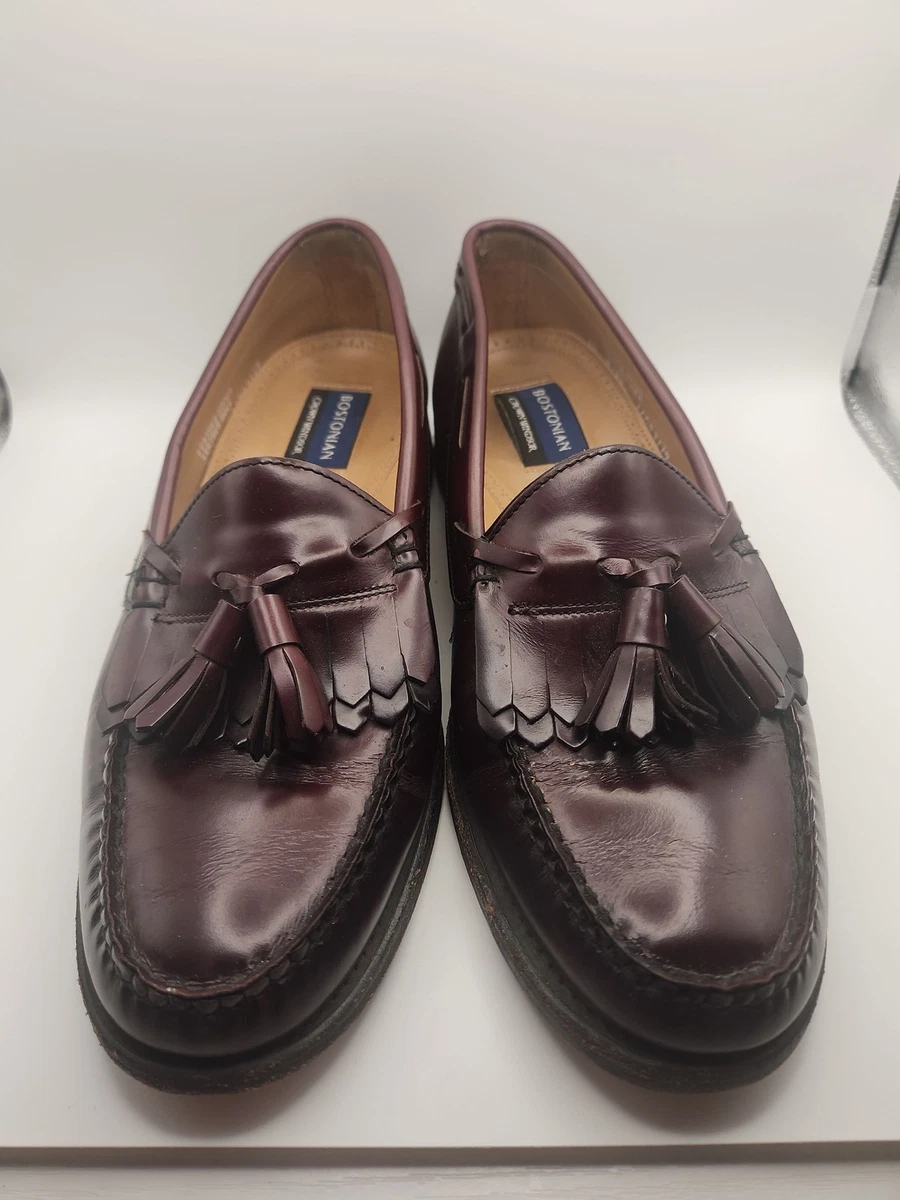Bostonian Crown Windsor Burgundy‎ Leather Tassel Loafers 8.5D Dark Academia Bostonian Red Dress Shoes Crown Windsor for Men for sale | eBay main image 4