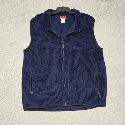 Vintage Helly Hansen Vest Fleece Mens 2XL Full Zip Blue Outdoor USA Made 1999