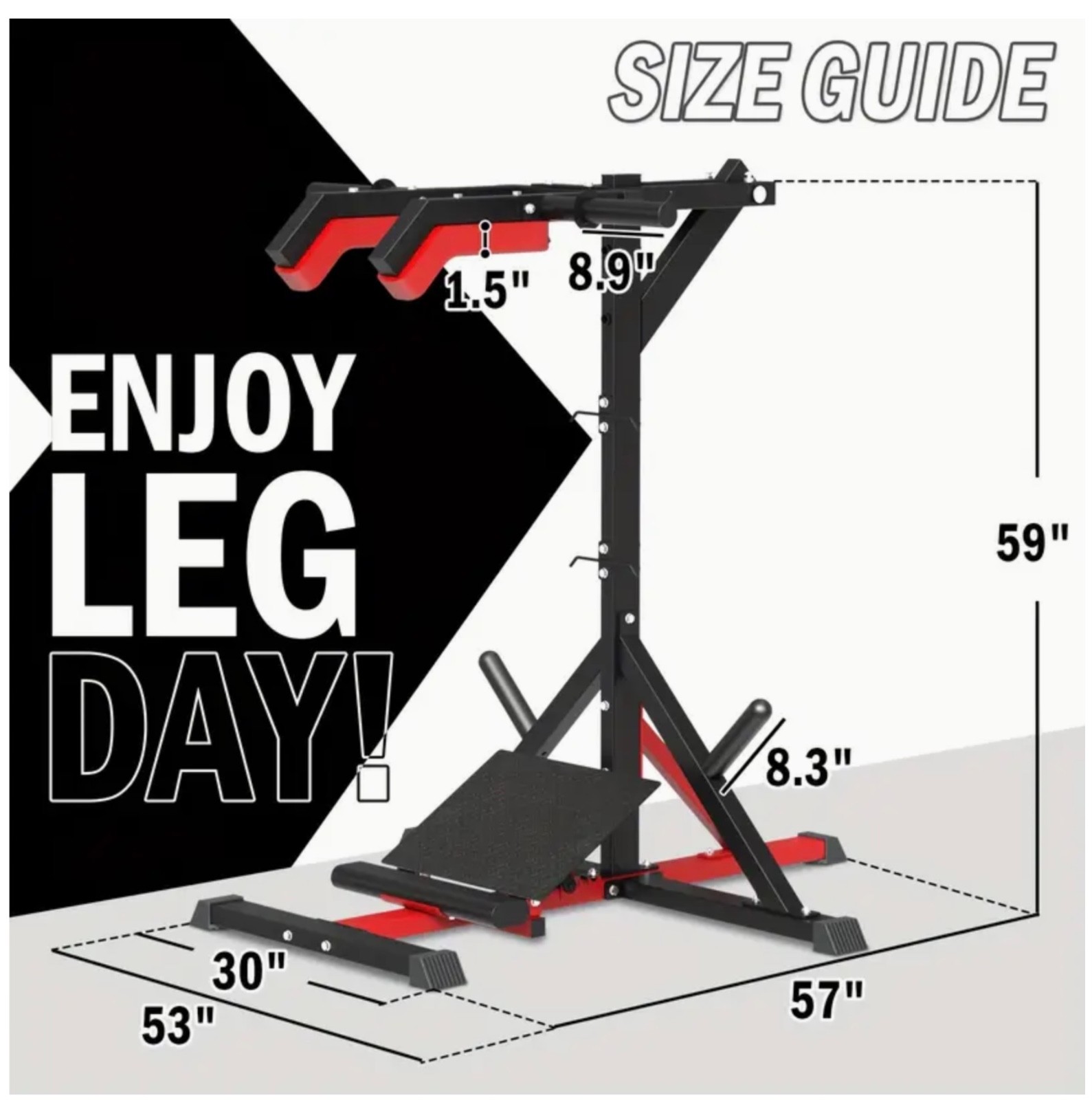 2-IN-1 Leverage Squat / Calf Raise Machine Plate Loaded Leg Train Free Shipping