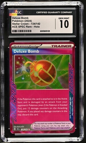 CGC Gem Mint 10 Deluxe Bomb ACE SPEC 134/142 Pokémon Stellar Crown