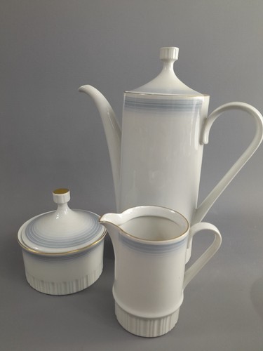 wunderschönes Kaffeeservice SPACE AGE 60s/70s KAHLA Kernstück Goldrand zart blau - Bild 6 von 15
