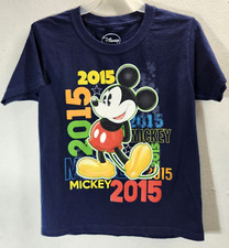Disney Boys Blue Mickey Mouse Short Sleeve Graphic T-Shirt Size Small 6-7