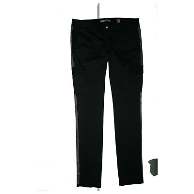 Exit Brooklyn Skinny stretch Kargo Hose Jeans Legging W28 L32 schwarz Niete NEU.