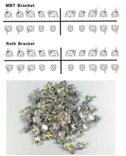 100x Dental Orthodontic Brackets Metal Braces Mini Roth MBT 022 Slot 345 hooks