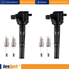 2 Ignition Coil & 4 Platinum Spark Plugs for1995-1999 Toyota Tercel 1.5L I4