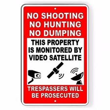 Video Surveillance Security 8" x 12" Aluminum Sign No Trespassing Alarm Camera