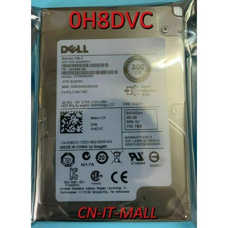 Dell SAVVIO 15K.3 H8DVC 0H8DVC 300GB 15000RPM 6Gb/s 64MB 2.5IN SAS Hard Drive - Bild 2 von 4
