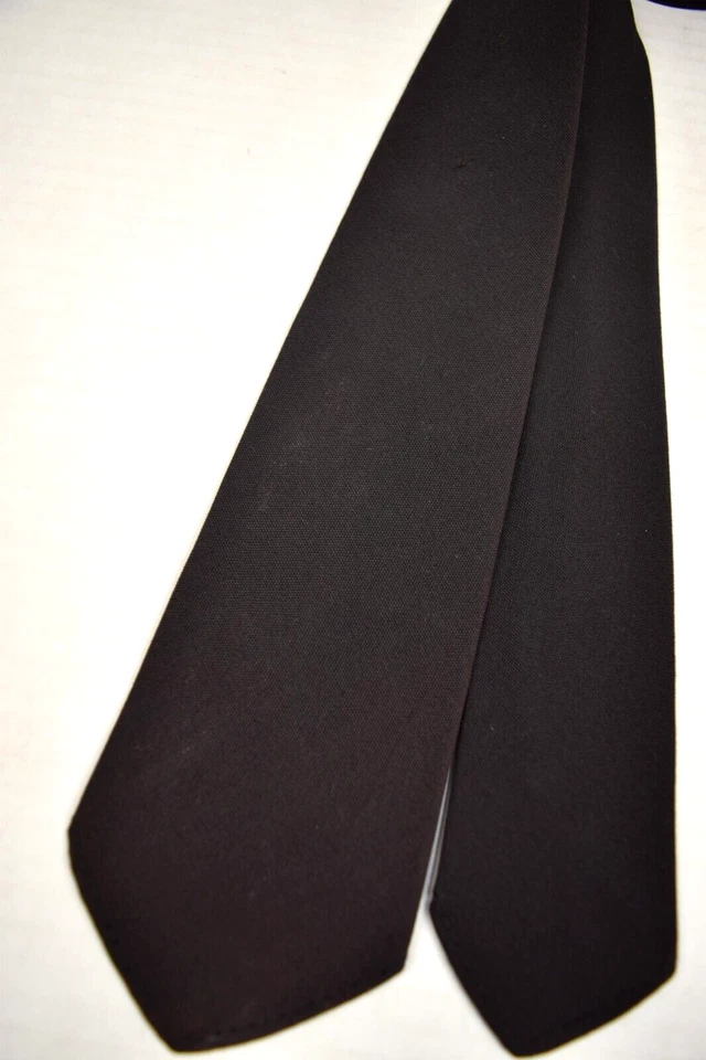 Neck Tie VTG Superba 20s 30s Solid Charcoal Rayon Tie 52.5" x 2.75" - Image 3 of 4