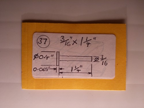 25 Flat Head Mild Steel Rivets 3/16"X 1 1/4" PACK SIZE 25 rivets. - Picture 2 of 3