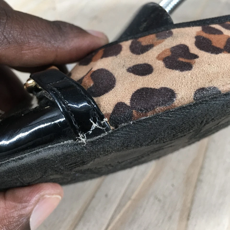 Merona туфли женщин 8 балетки коричневый леопард печать поскользнуться на повседневный крышка носок - Изображение 3 из 4