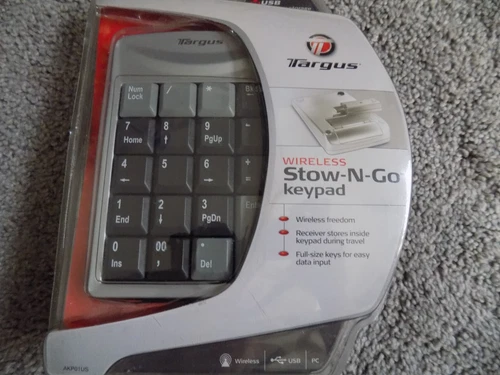 Targus Stow-N-Go Wireless Keypad for PC/Laptop USB AKP01US New Sealed - Picture 2 of 3