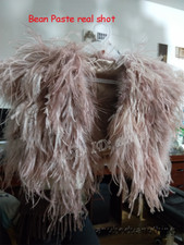 100 Real Ostrich Feather Fur Bolero Jacket Shawl Shrug Women Small Coat Wedding