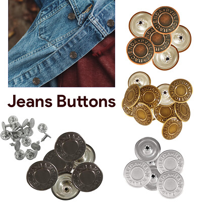 14/19/25 mm Jeans Knopf Hammer auf Denim Ersatz für Sakko Hose 10-100 Stück