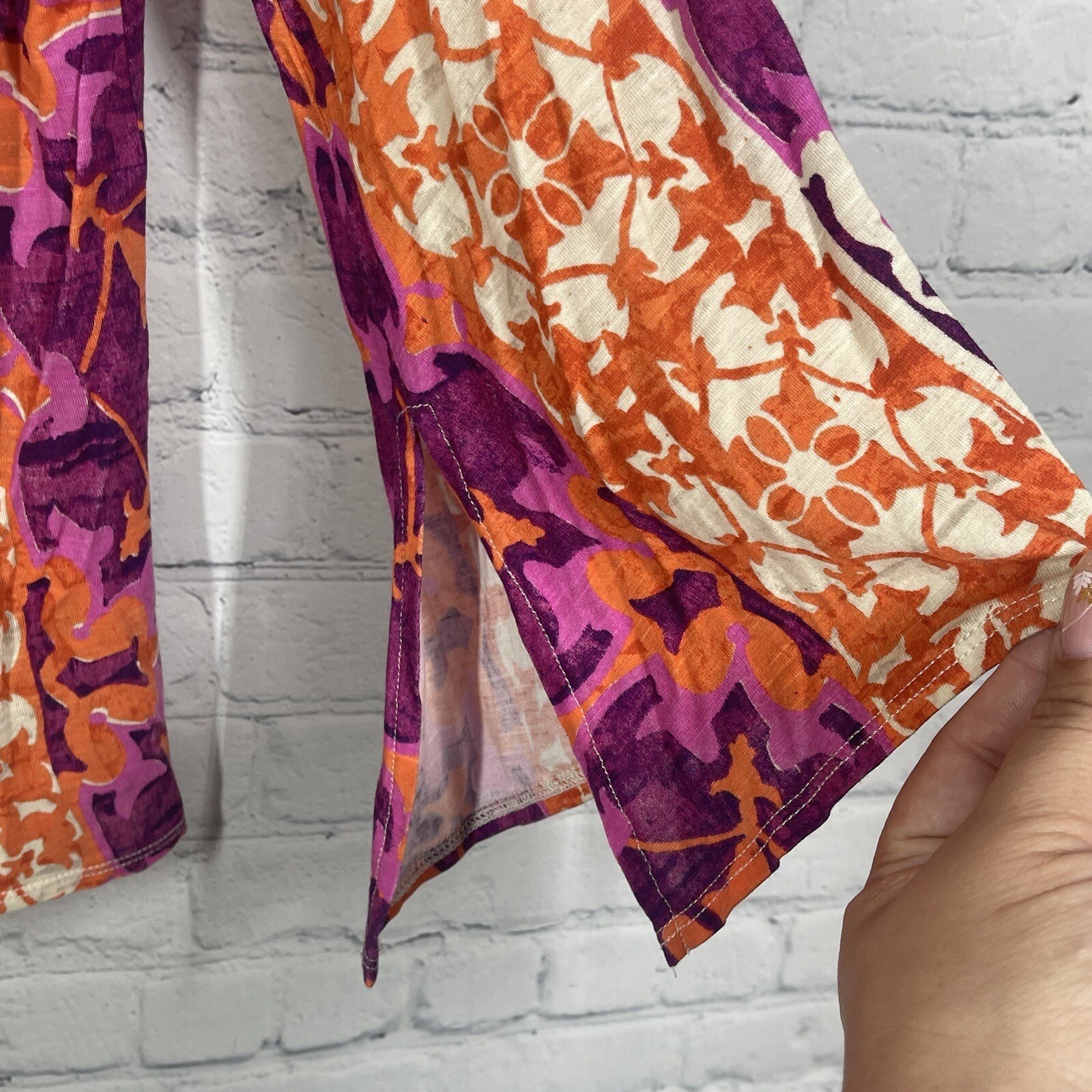 Chicos Blouse Size 0 US Small Patchwork Boho Abst… - image 5