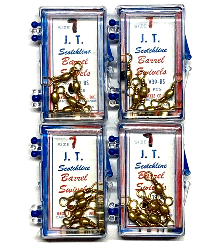 4 PACKS Jeros Tackle Size 7 Brass Barrel Swivel 6-Count Package V39-BS - Picture 2 of 13