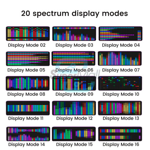 RGB Music Spectrum Display LED Pickup Electronic Clock Rhythm Atmosphere Light - Bild 20 von 26