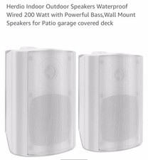 Herdio Indoor Outdoor Speakers Waterproof Wired 200 Watt with Powerful Bass, Wal