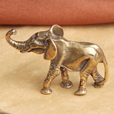 Brass Elephant Figurine Statue Animal Figurines Toys Home Office Decoration