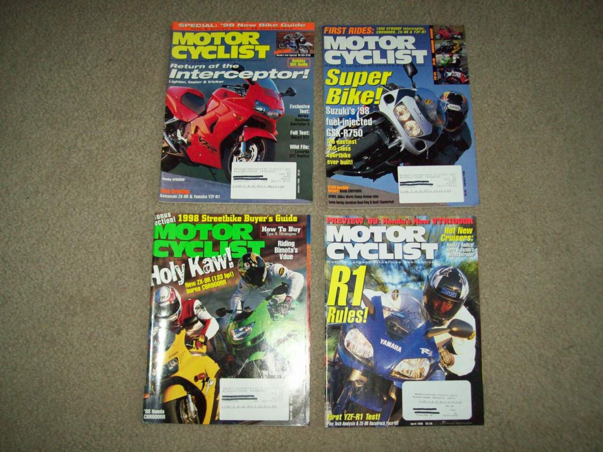 4 MOTORCYCLIST 1998 Harley Davidson STREETBIKE HONDA Suzuki