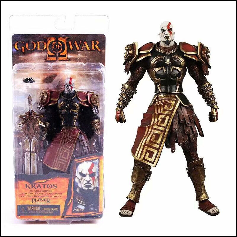 Neca God of War 2 Kratos Golden Fleece Armor Medusa Head 7 Game Action  Figure