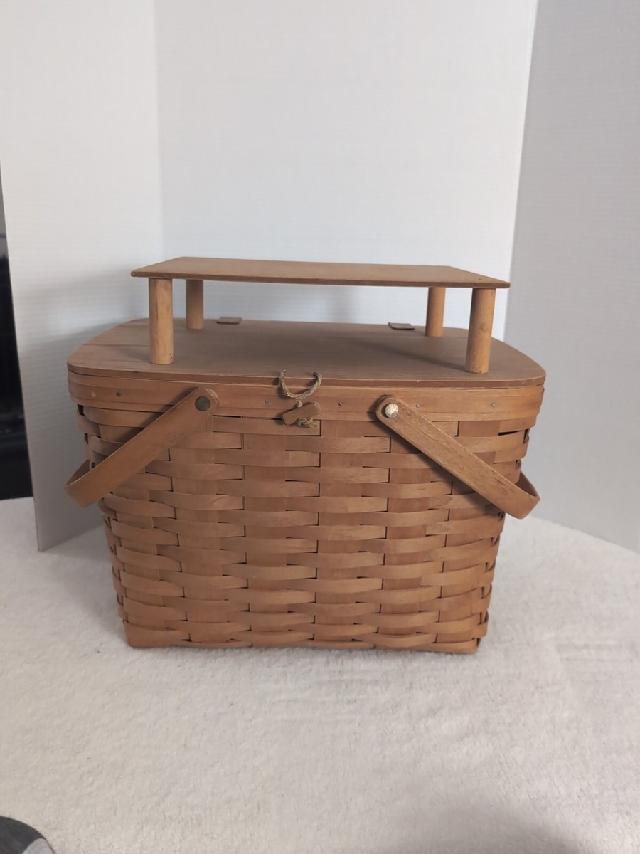 Longaberger ピクニックバスケット Longaberger Large Picnic Basket Sunny Day Stripe Liner 2 pc