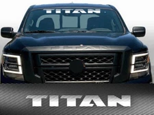 TITAN Text Windshield Vinyl Decal Sticker Banner Graphic Fits Nissan Truck B