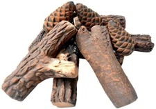 9 Pieces Ceramic Wood Gas Log Set Fireplace Imitation Wood Propane Firepit Logs