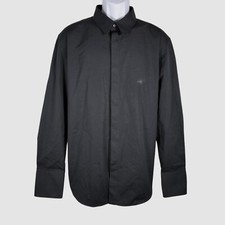 Salvatore Ferragamo Men Black Cotton Long-Sleeve Button-up Dress Shirt Size XXL