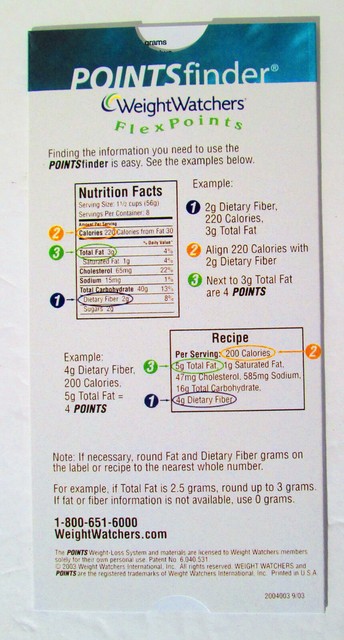 Weight Watchers Flex Points Finder Slide Calculator - 2004003 for sale ...