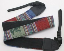 1 1/2" Wide "Hippie" Camera Strap with 3/8" Webbing Adjustable 29-48" NEW E38C