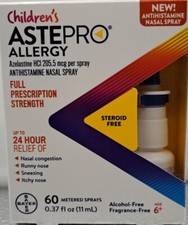 ASTEPRO ALLERGY Antihistamine Nasal Spray 24hr Relief 60 Metered Sprays 12/2024