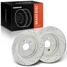 A-Premium 2x Drilled Brake Rotors Rear for Jaguar XJ XF XJR XKR S-Type Super V8