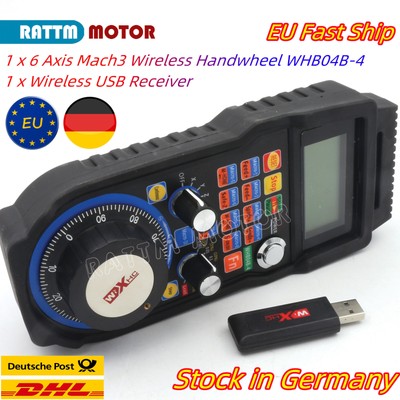 DE-6 Axis 40M Remote Wireless Mach3 MPG Pendent Handwheel WHB04 XHC USB Receiver