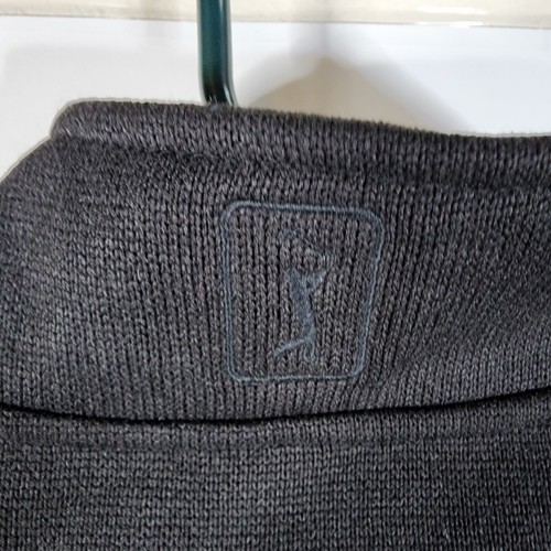 PGA Tour Golf Mens Black 1/4 Zip Fleece Lined Pullover - Size Medium - Excellent - Picture 6 of 10
