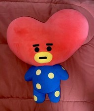 Official Line Friends TATA 12" Soft Plush BTS BT21 Blue w/ Yellow Polka Dots