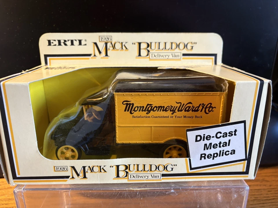2-1926 MACK BULLDOG DELIVERY VANS 1/38 ERTL MONTGOMERY WARD NEW+OTASCO USED RARE - Image 2 of 4