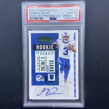 2020 Panini Playoff Contenders Rookie Gabe Davis PSA 10 /23 BILLS