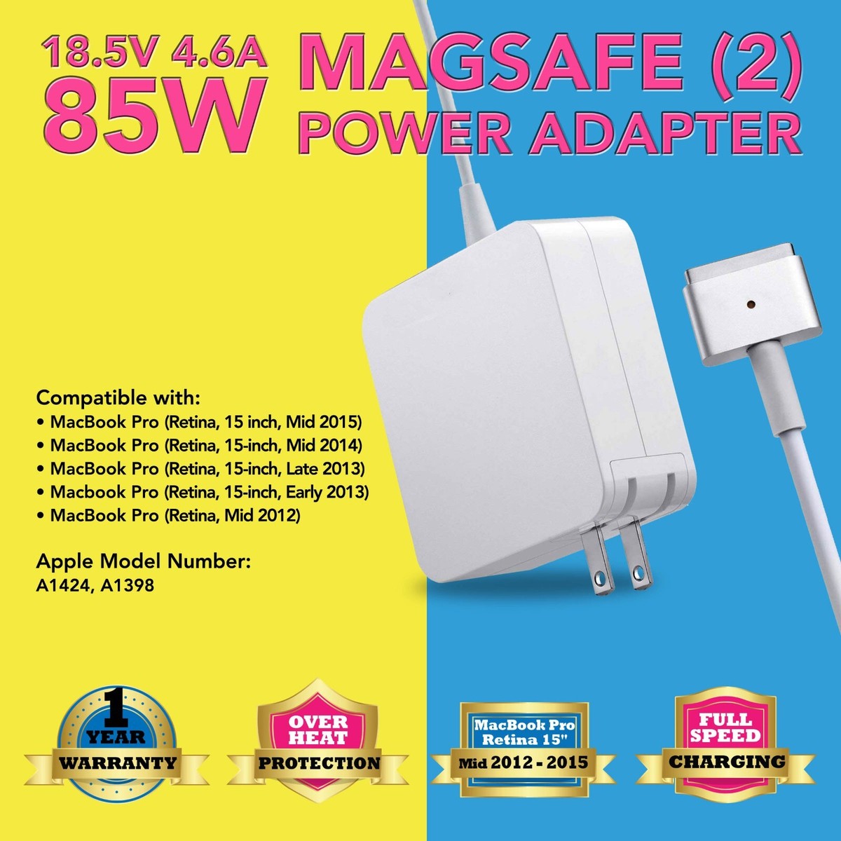 Late 2013 Magsafe 85w 85W Power Adapter Charger For Macbook Pro 13
