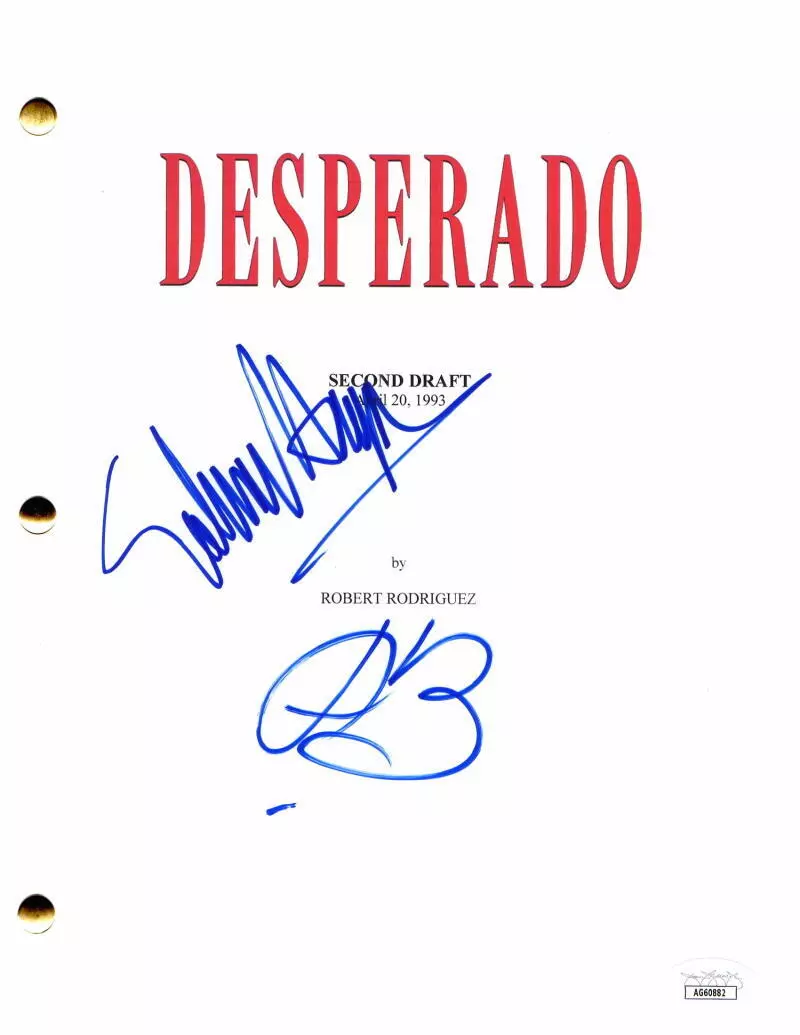 Salma Hayek & Antonio Banderas Signed Autograph Desperado Full Movie Script  JSA