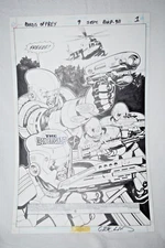 Birds of Prey # 9 Greg Land Title Splash original art 1999 Iron Brigade