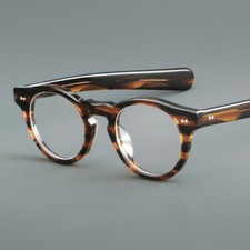 Deluxe Handmade Acetate Retro Eyeglass Women Men Full Rim Glasses Round Eyewear