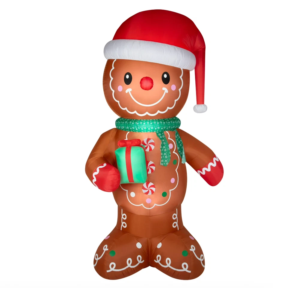 20英尺巨型充气户外圣诞装饰吹姜饼巨像 — 第 2/4 张图片