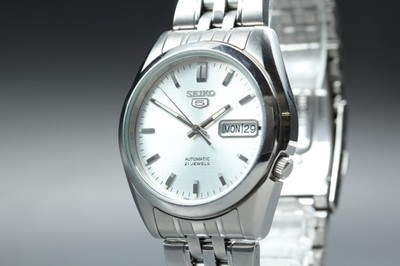 [Near MINT] Seiko 5 7S26-01V0 Silver Dial Day/Date 21J Automatic Mens Watch