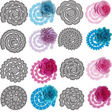 8Pcs 3D Flowers Spiral Metal Cutting Dies for Card Making DIY Scrapbooking Em...