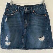 Levi's 501 Denim Mini Skirt Medium Wash Sz. 31 Waist sz 12 Festival Western