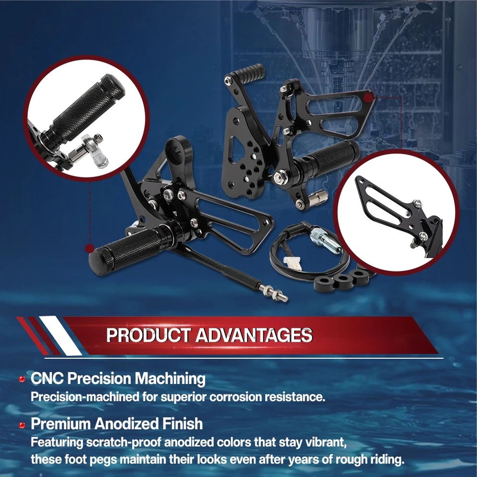 For SUZUKI CNC Rear Set Adjustable Rearsets Footpegs HAYABUSA 1300 1999-2014 13 Foto 4 de 4